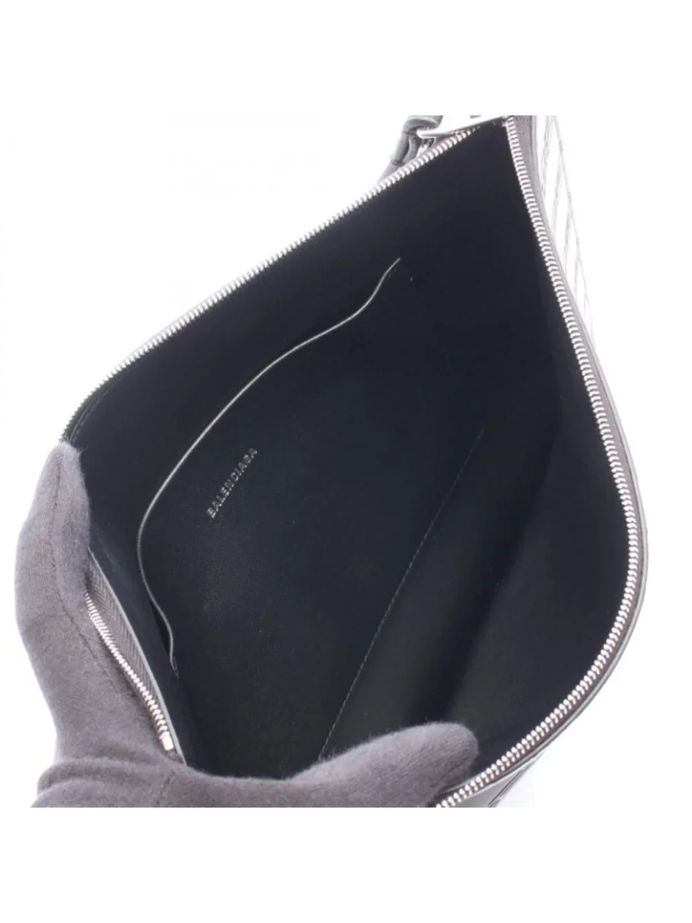 Balenciaga Clutch BB Monogram Black Leather